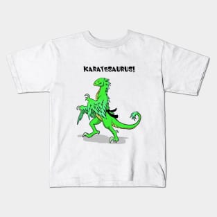 Karatesaurus in green for bright backgrounds Kids T-Shirt